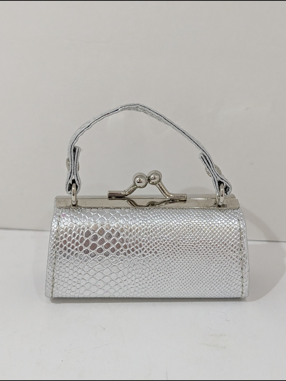 Silver Y2k Mini Top-Handle Evening Bag